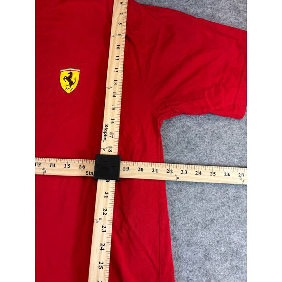 Vintage Y2K Official Ferrari T Shirt Mens XL Red Horse Logo On Chest & Sleeve - Picture 3 of 8